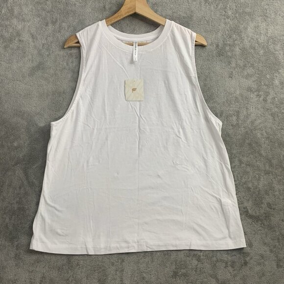 Fabletics Shirt Women M White Micah Tank Top Athleisure Activewear Gym Yoga Tee - Picture 1 of 11